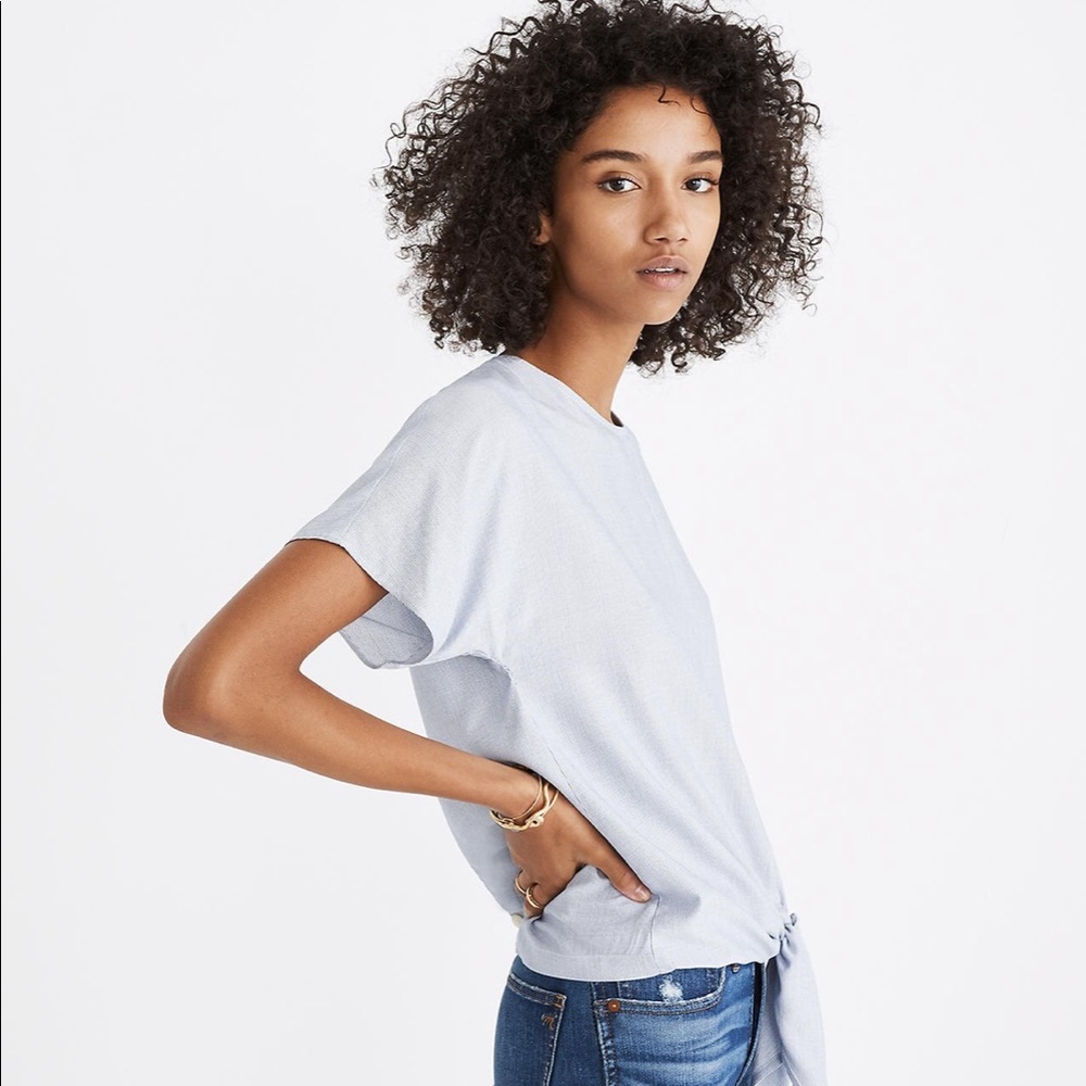 Madewell Button-Back Tie Tee in Stripe
